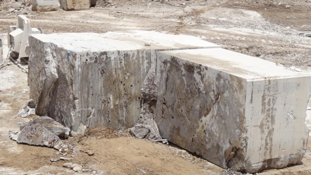 Blocks of Silver Travertine